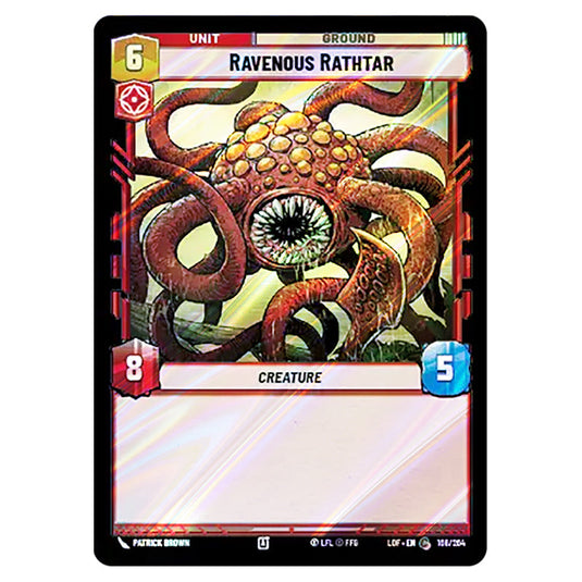 Ravenous Rathtar  card from the Star Wars Unlimited set Legends of the Force