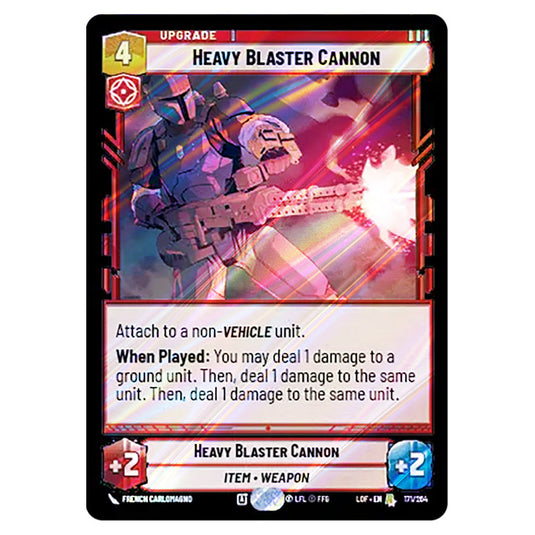 Heavy Blaster Cannon  card from the Star Wars Unlimited set Legends of the Force