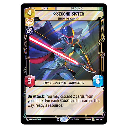 Second Sister Seeking the Holocron  card from the Star Wars Unlimited set Legends of the Force