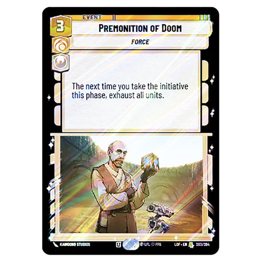 Premonition of Doom  card from the Star Wars Unlimited set Legends of the Force