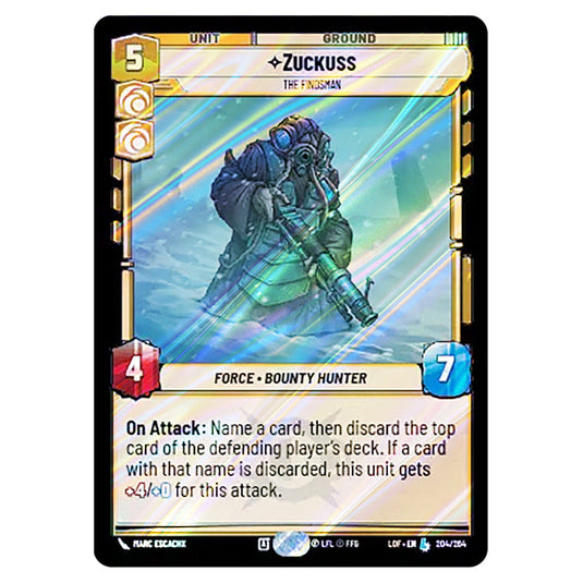Zuckuss The Findsman  card from the Star Wars Unlimited set Legends of the Force