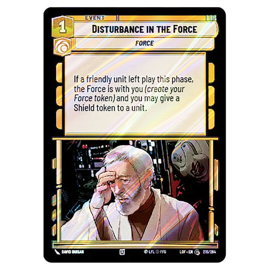 Disturbance in the Force  card from the Star Wars Unlimited set Legends of the Force