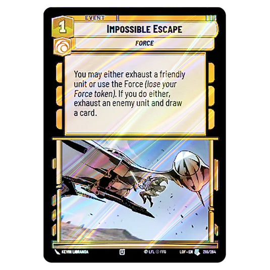 Impossible Escape  card from the Star Wars Unlimited set Legends of the Force