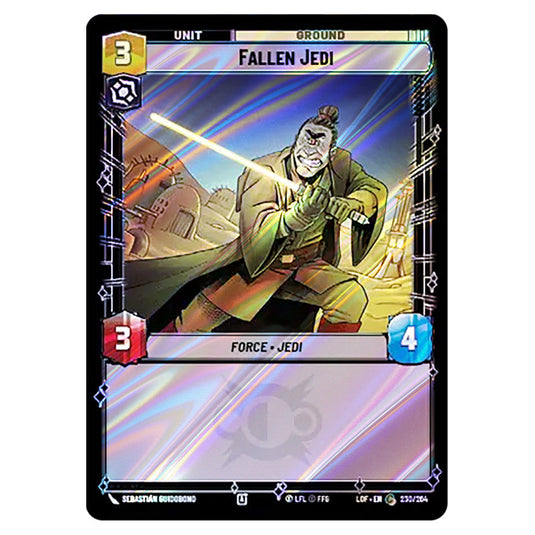 Fallen Jedi  card from the Star Wars Unlimited set Legends of the Force