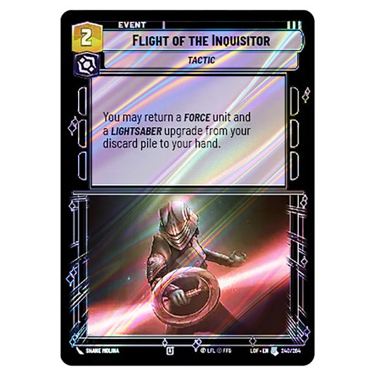 Flight of the Inquisitor  card from the Star Wars Unlimited set Legends of the Force