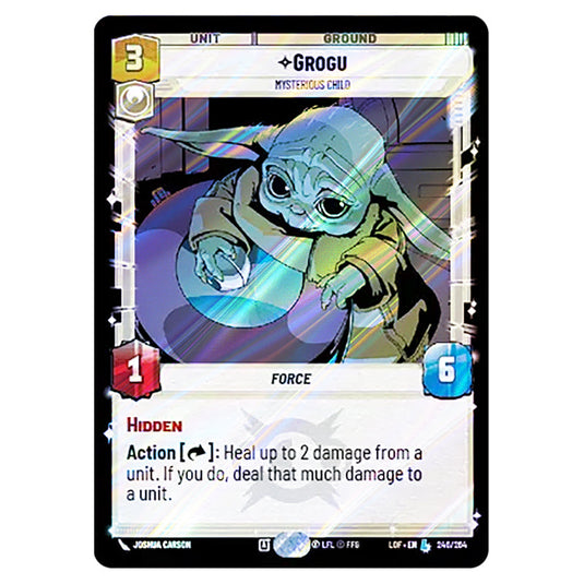 Grogu Mysterious Child  card from the Star Wars Unlimited set Legends of the Force