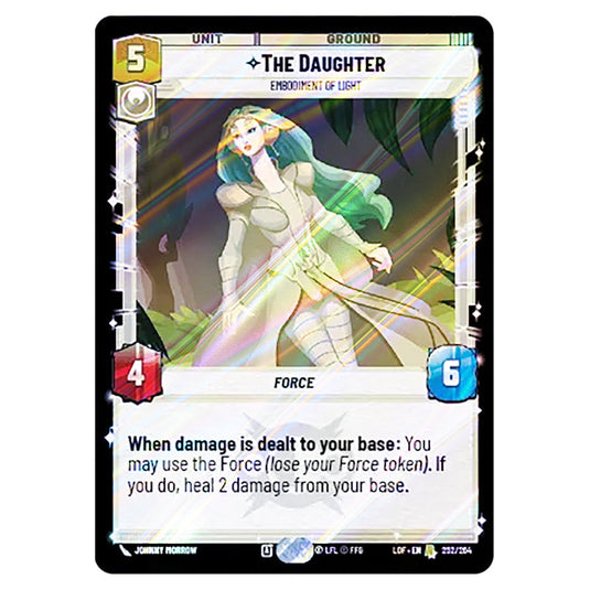 The Daughter Embodiment of Light  card from the Star Wars Unlimited set Legends of the Force