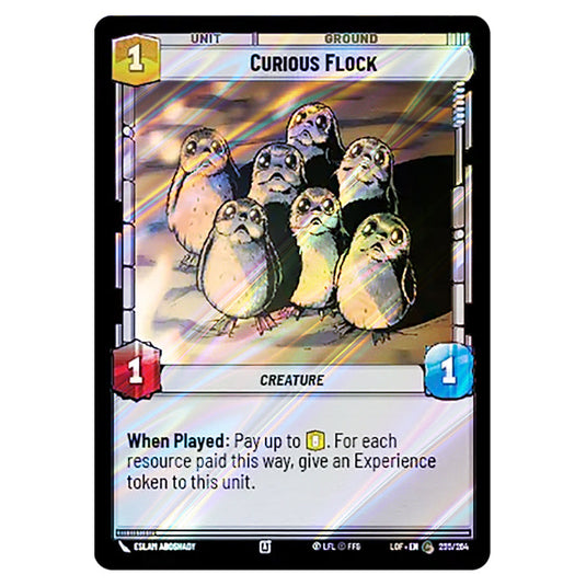 Curious Flock  card from the Star Wars Unlimited set Legends of the Force