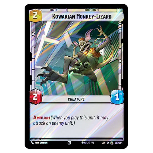 Kowakian Monkey-Lizard  card from the Star Wars Unlimited set Legends of the Force