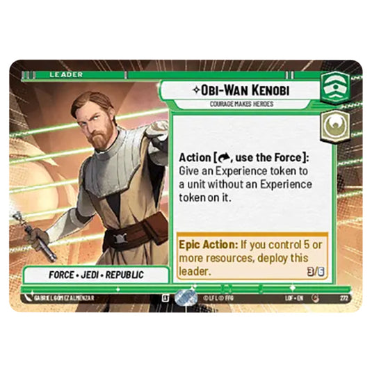 Obi-Wan Kenobi Courage Makes Heroes  card from the Star Wars Unlimited set Legends of the Force