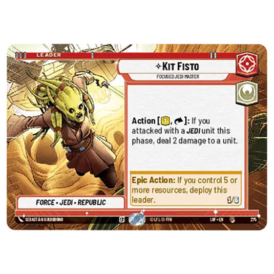 Kit Fisto Focused Jedi Master  card from the Star Wars Unlimited set Legends of the Force