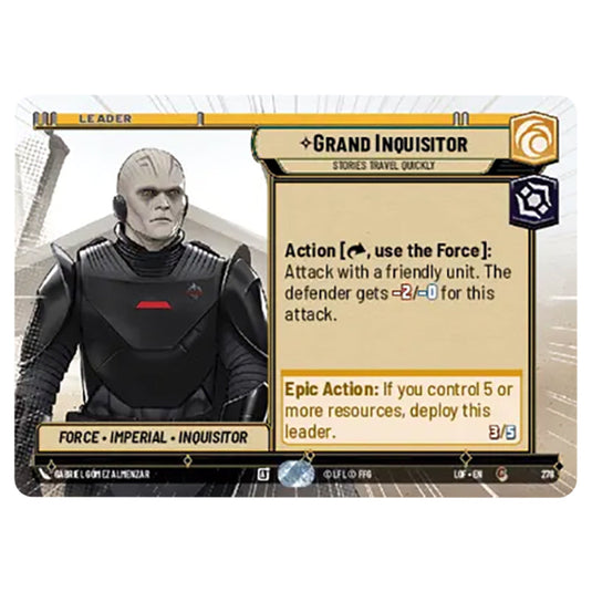 Grand Inquisitor Stories Travel Quickly  card from the Star Wars Unlimited set Legends of the Force