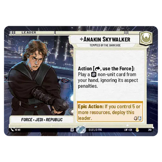 Anakin Skywalker Tempted by the Dark Side  card from the Star Wars Unlimited set Legends of the Force