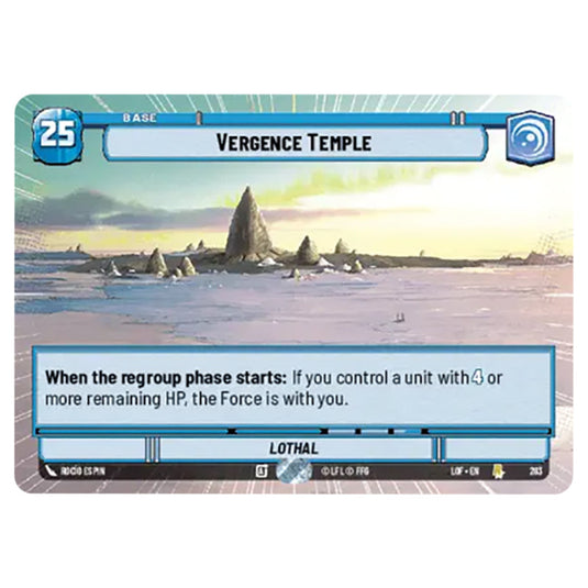 Vergence Temple  card from the Star Wars Unlimited set Legends of the Force