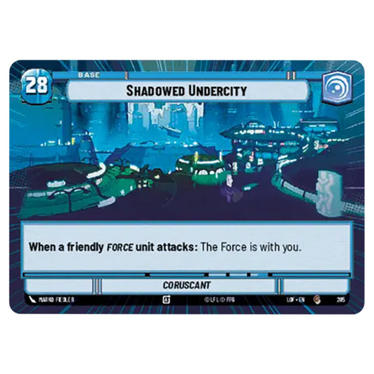 Shadowed Undercity  card from the Star Wars Unlimited set Legends of the Force