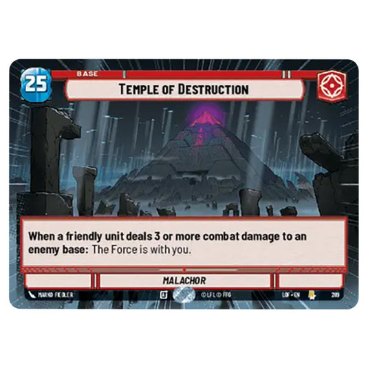 Temple of Destruction  card from the Star Wars Unlimited set Legends of the Force