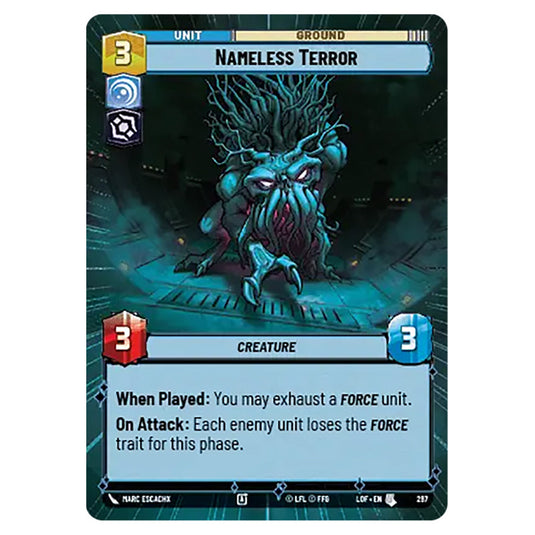 Nameless Terror  card from the Star Wars Unlimited set Legends of the Force