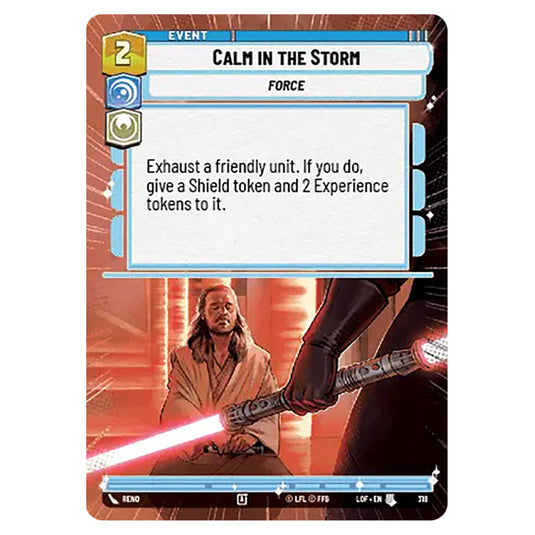 Calm in the Storm  card from the Star Wars Unlimited set Legends of the Force