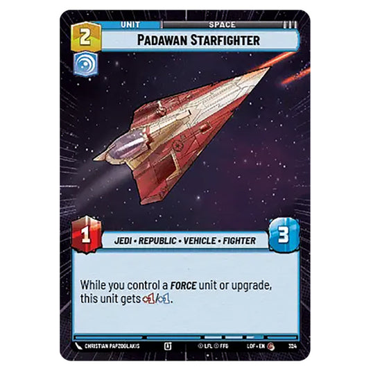 Padawan Starfighter  card from the Star Wars Unlimited set Legends of the Force