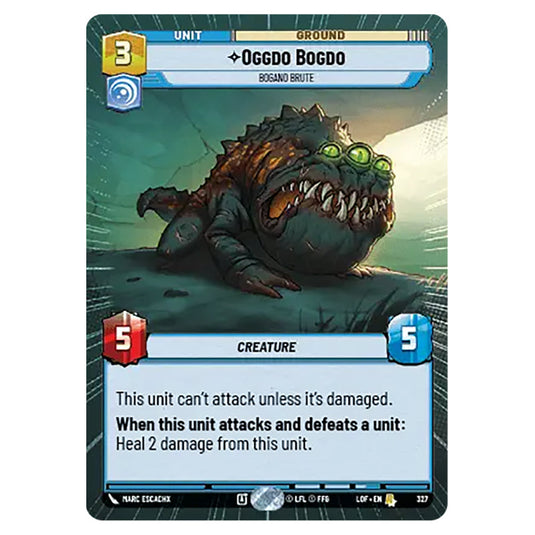 Oggdo Bogdo Bogano Brute  card from the Star Wars Unlimited set Legends of the Force