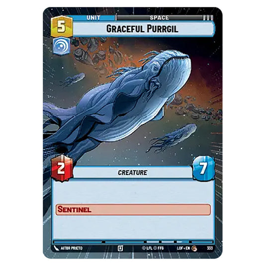Graceful Purrgil  card from the Star Wars Unlimited set Legends of the Force