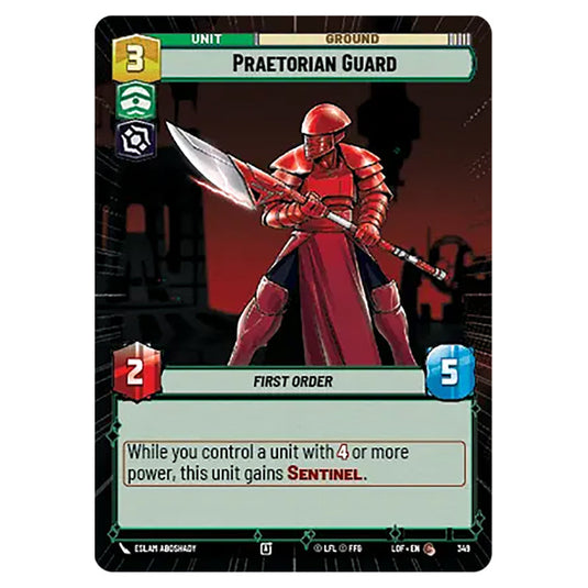 Praetorian Guard  card from the Star Wars Unlimited set Legends of the Force