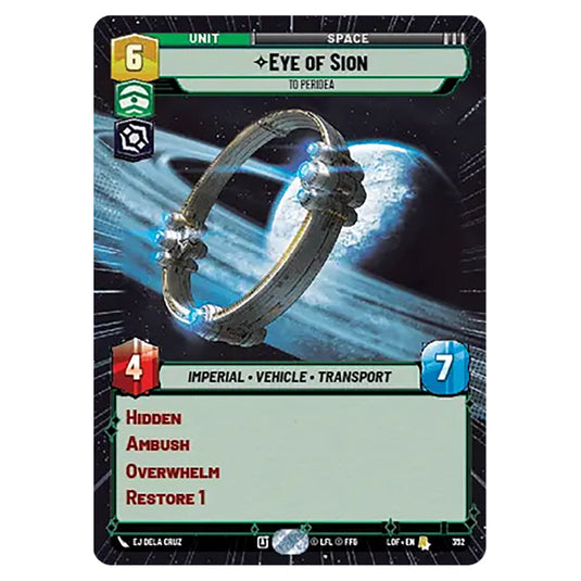 Eye of Sion To Peridea  card from the Star Wars Unlimited set Legends of the Force