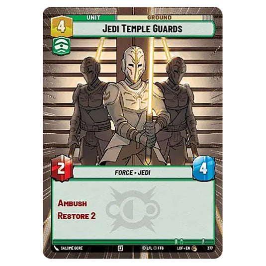 Jedi Temple Guards  card from the Star Wars Unlimited set Legends of the Force