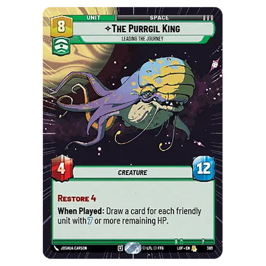 The Purrgil King Leading The Journey  card from the Star Wars Unlimited set Legends of the Force