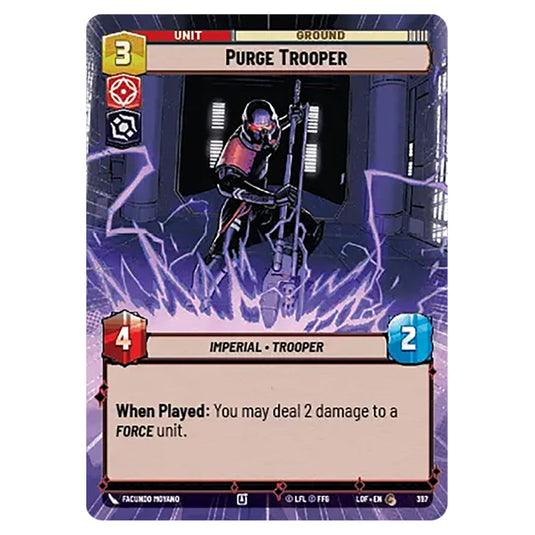 Purge Trooper  card from the Star Wars Unlimited set Legends of the Force