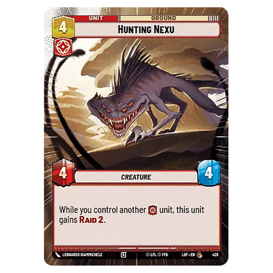 Hunting Nexu  card from the Star Wars Unlimited set Legends of the Force