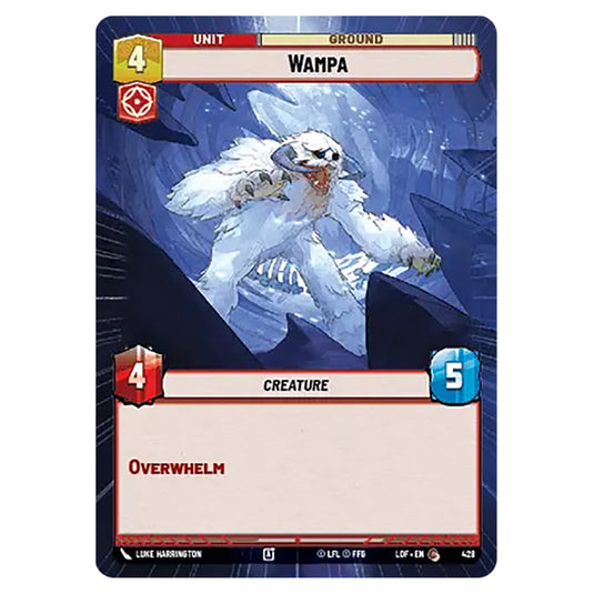 Wampa  card from the Star Wars Unlimited set Legends of the Force
