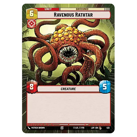 Ravenous Rathtar  card from the Star Wars Unlimited set Legends of the Force