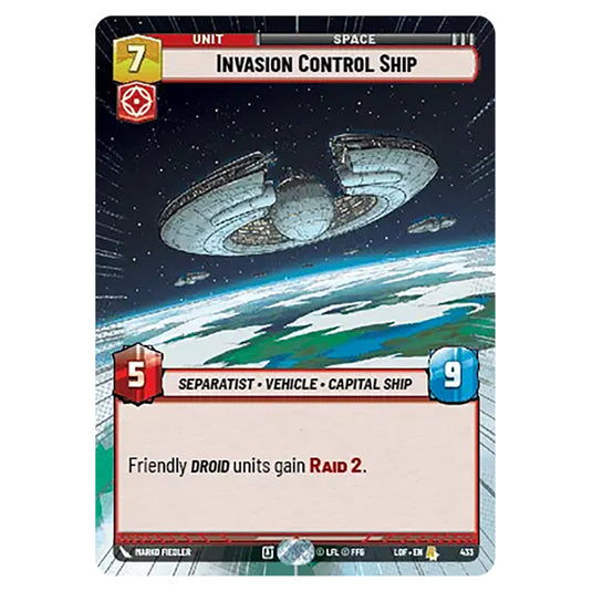 Invasion Control Ship  card from the Star Wars Unlimited set Legends of the Force