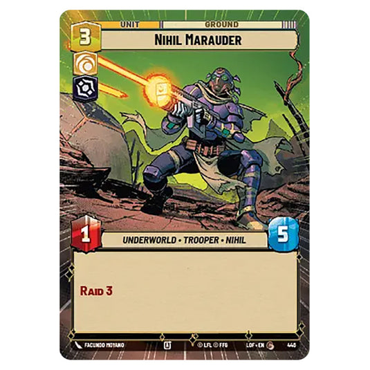 Nihil Marauder  card from the Star Wars Unlimited set Legends of the Force