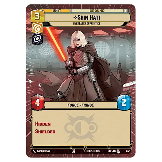 Shin Hati Overeager Apprentice  card from the Star Wars Unlimited set Legends of the Force