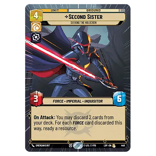 Second Sister Seeking the Holocron  card from the Star Wars Unlimited set Legends of the Force