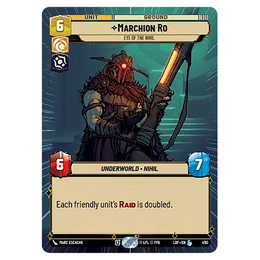Marchion Ro Eye of the Nihil  card from the Star Wars Unlimited set Legends of the Force