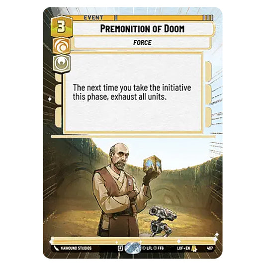 Premonition of Doom  card from the Star Wars Unlimited set Legends of the Force