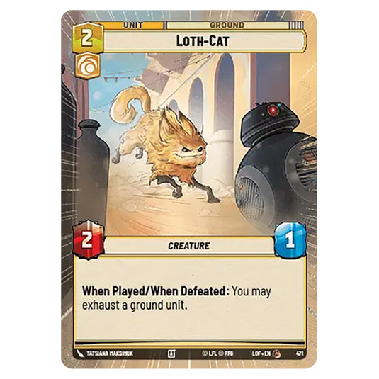 Loth-Cat  card from the Star Wars Unlimited set Legends of the Force