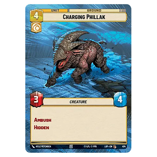Charging Phillak  card from the Star Wars Unlimited set Legends of the Force