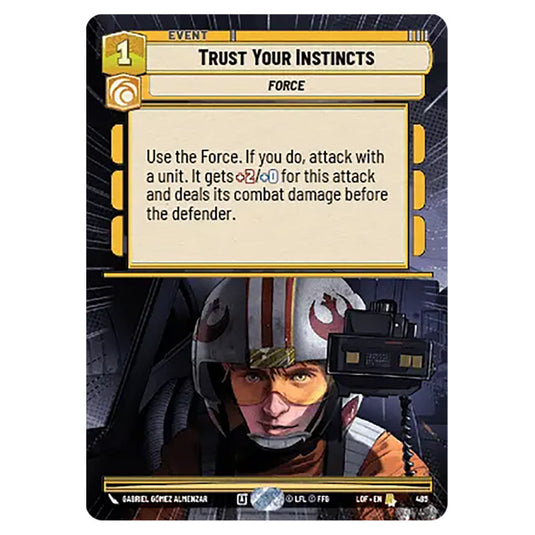 Trust Your Instincts  card from the Star Wars Unlimited set Legends of the Force