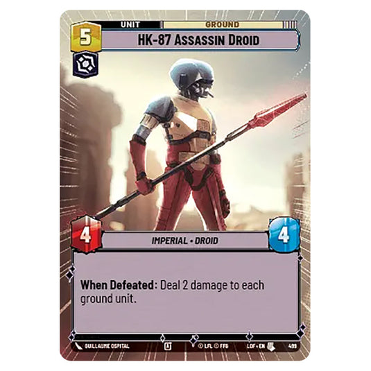 HK-87 Assassin Droid  card from the Star Wars Unlimited set Legends of the Force