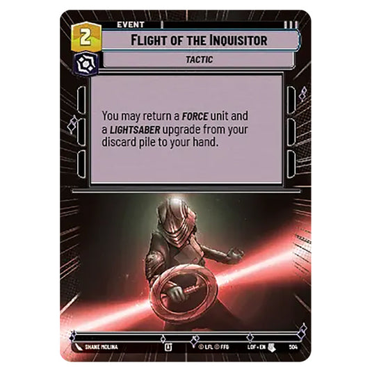 Flight of the Inquisitor  card from the Star Wars Unlimited set Legends of the Force