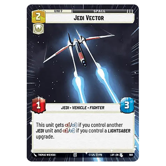 Jedi Vector  card from the Star Wars Unlimited set Legends of the Force