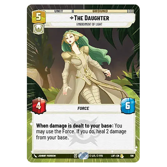 The Daughter Embodiment of Light  card from the Star Wars Unlimited set Legends of the Force