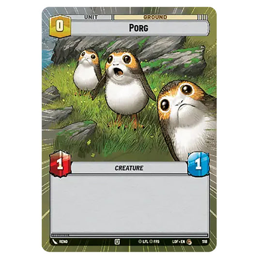 Porg  card from the Star Wars Unlimited set Legends of the Force