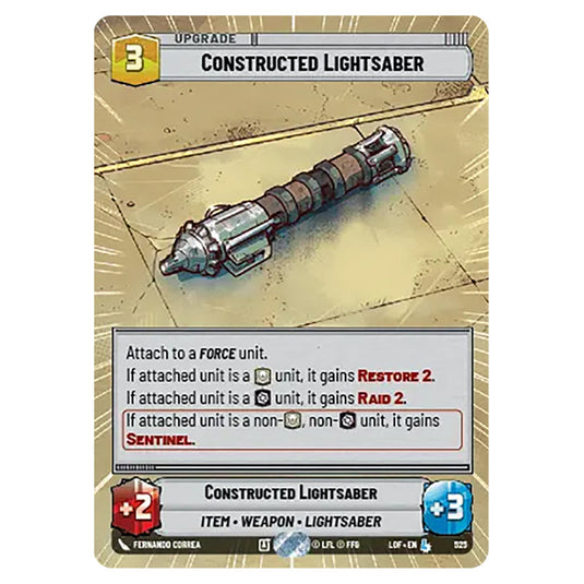 Constructed Lightsaber  card from the Star Wars Unlimited set Legends of the Force