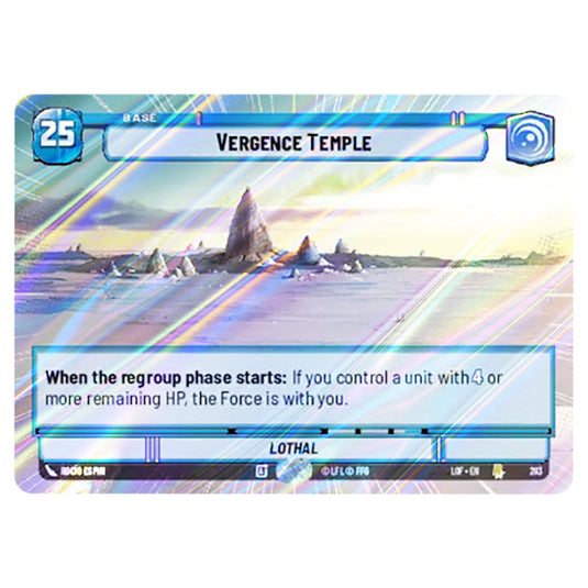 Vergence Temple  card from the Star Wars Unlimited set Legends of the Force