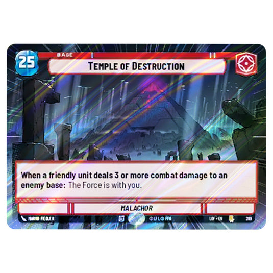 Temple of Destruction  card from the Star Wars Unlimited set Legends of the Force